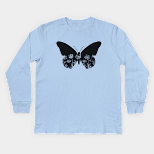 Floral Butterfly Kids Long Sleeve T-Shirt